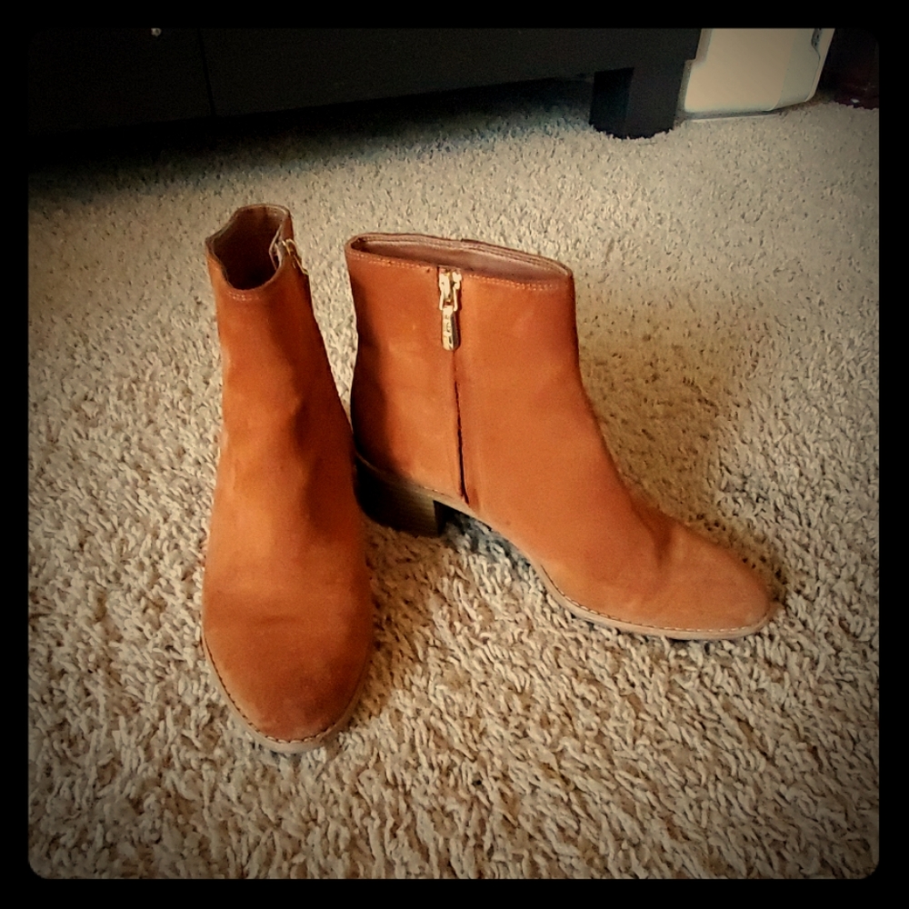 Clark suede booties size 6